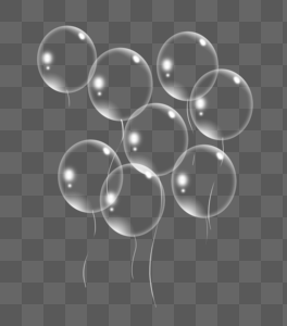透明气球彩带透明素材高清图片