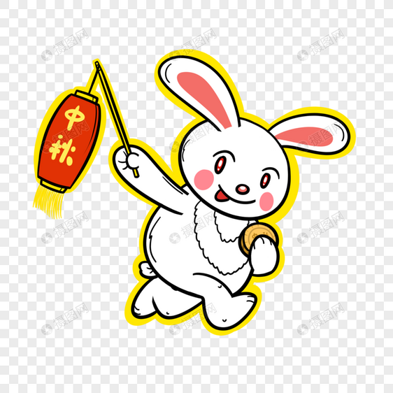 中秋节玉兔打灯笼图片