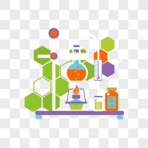 dna生物实验烧瓶元素图片