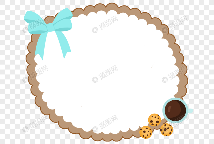 手绘咖啡饼干装饰边框图片
