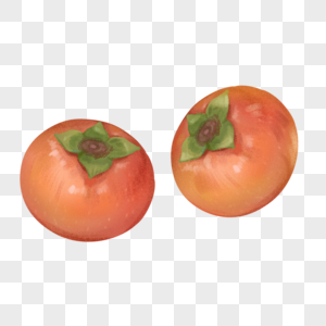 手绘水果柿子图片