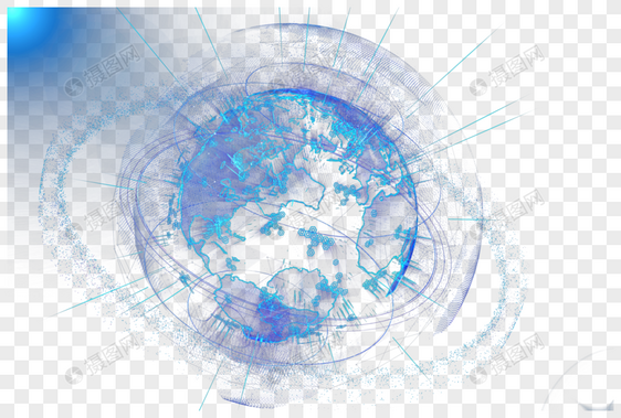 科技全息粒子地球图片