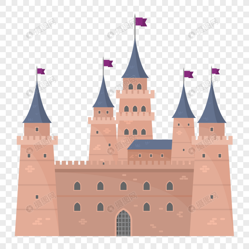 卡通尖顶城堡图片