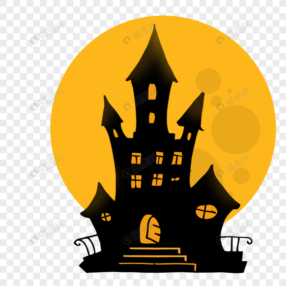 卡通夜色城堡图片