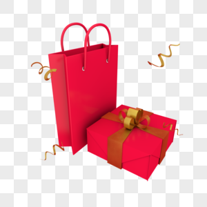 电商促销漂浮元素红色礼物盒图片