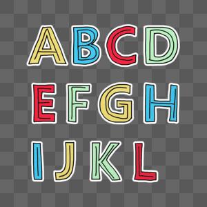 手绘字母abcd图片