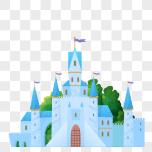 卡通蓝顶城堡高清图片