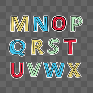 英文字母手绘MNOP图片