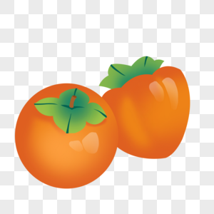 成熟商务女性卡通卡通秋日柿子素材