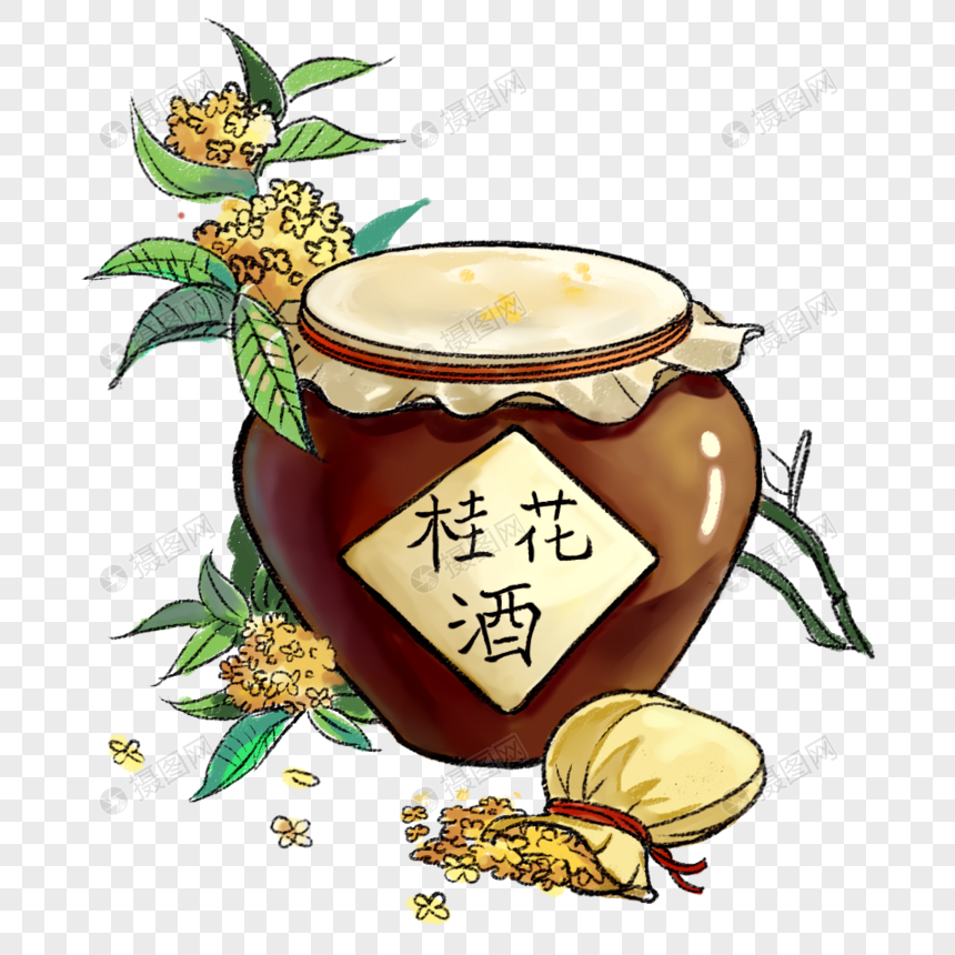 桂花酒简笔画简单图片