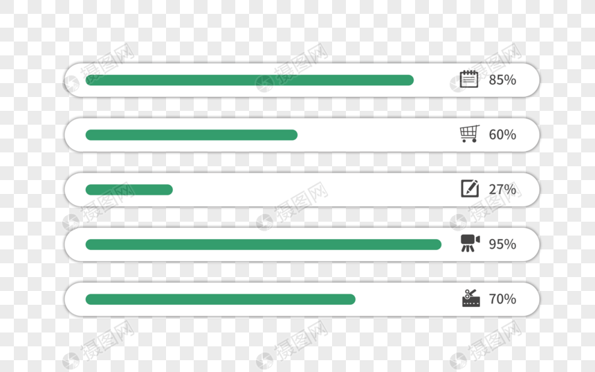 进度条百分比PPT元素图片