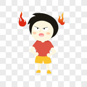 发火的男孩图片素材