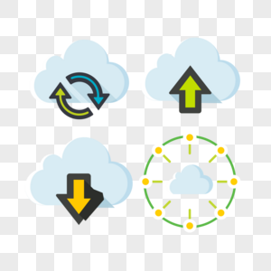 天气白云图标免抠矢量插画素材图片