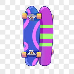 滑板车线路图两个滑板车卡通插图素材