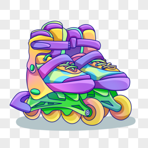 卡通一双旱冰鞋图片素材