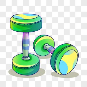 卡通哑铃插图图片素材