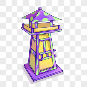 卡通了望塔图片
