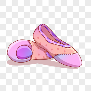 卡通粉紫色舞蹈鞋高清图片