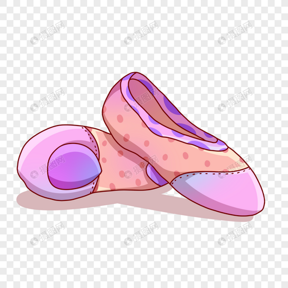 卡通粉紫色舞蹈鞋图片