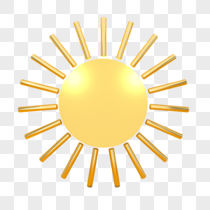 漂浮元素电商装饰金色太阳图片