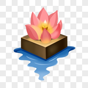 莲花灯卡通素材下载元素素材下载 正版素材 摄图网