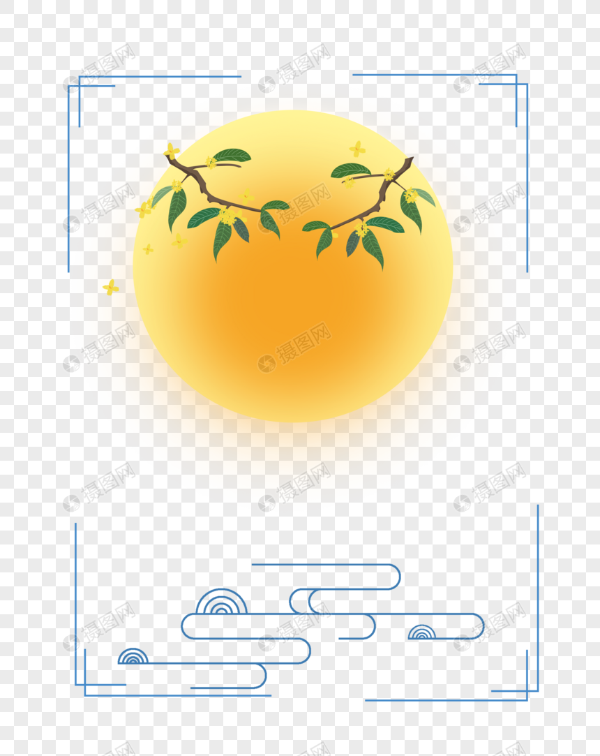 中秋节月亮海报背景边框图片