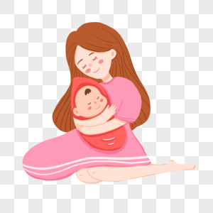怀抱婴儿的母亲高清图片