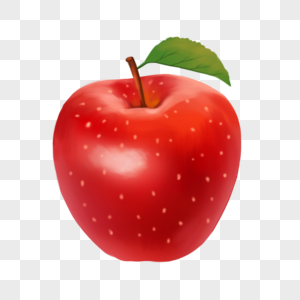 写实手绘红色苹果高清图片