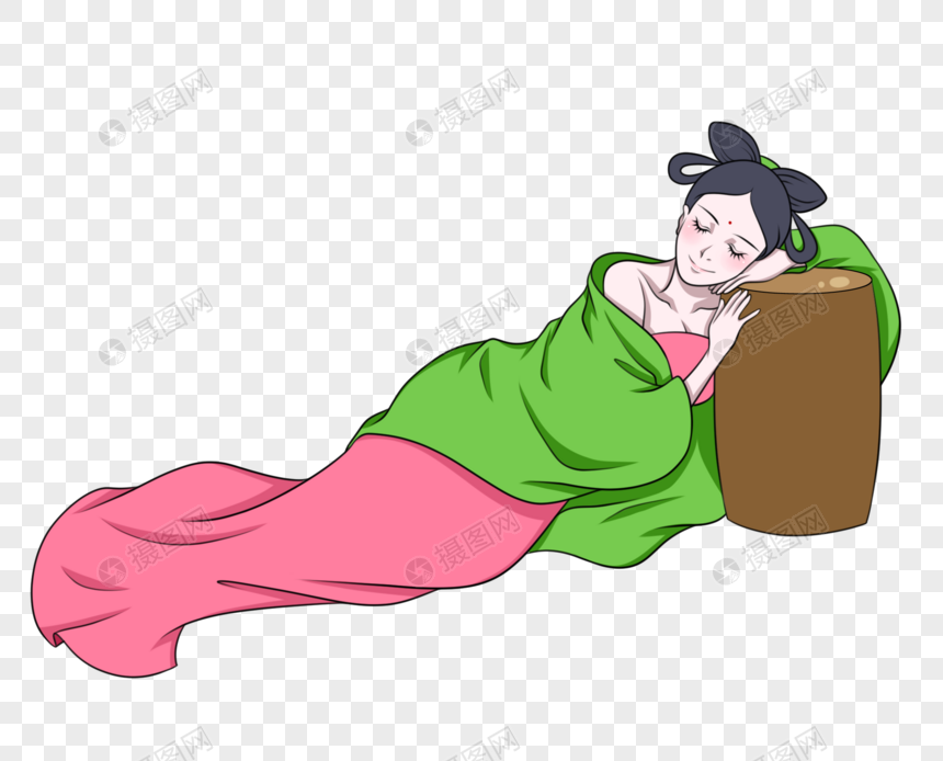 嫦娥侧躺沉睡的仙女