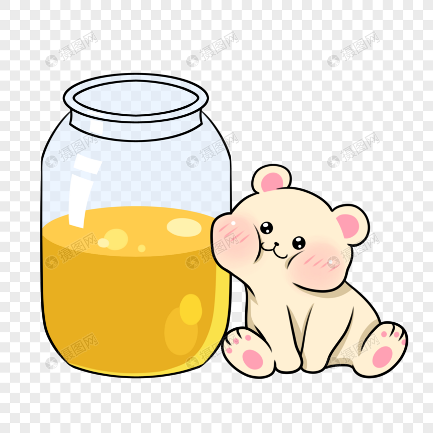 蹭蜂蜜罐的小熊熊图片