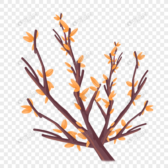秋天的树插图图片