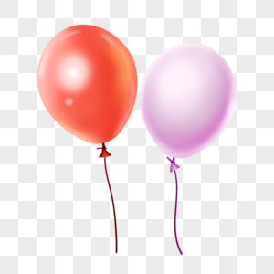 红色气球和粉色气球图片