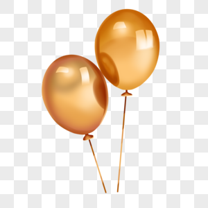 金色圆形气球高清图片