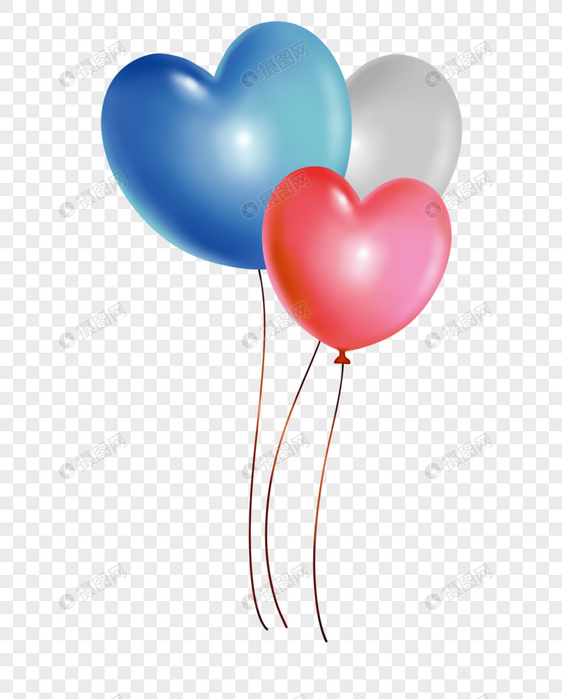 一捆爱心气球图片