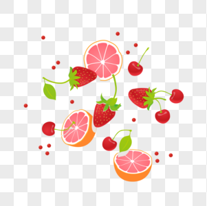 水果草莓樱桃橙子图标免抠素材图片