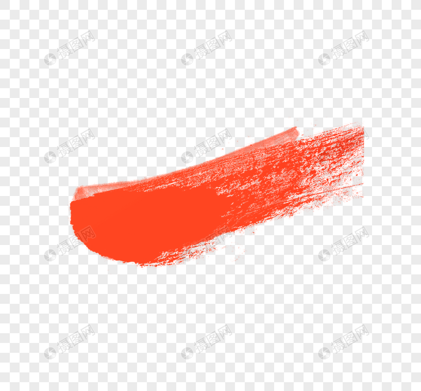 红色墨迹笔触效果元素图片