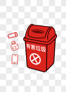 卡通女扔垃圾图片