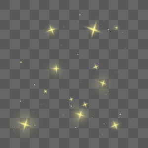 黄色星光各种星星光效高清图片