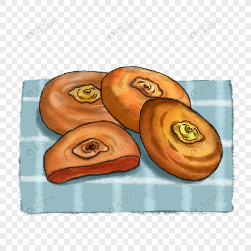 中国风国画柿饼