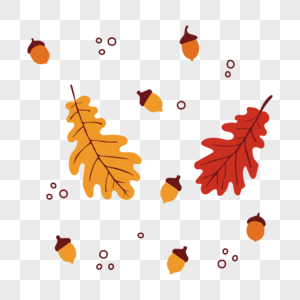 手绘秋季树叶图片