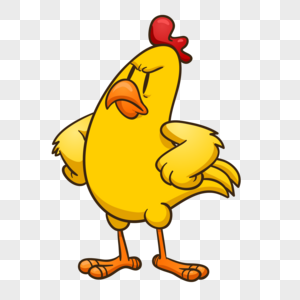 卡通手绘黄鸡图片