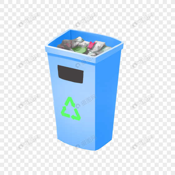 环保垃圾桶可循环元素图片