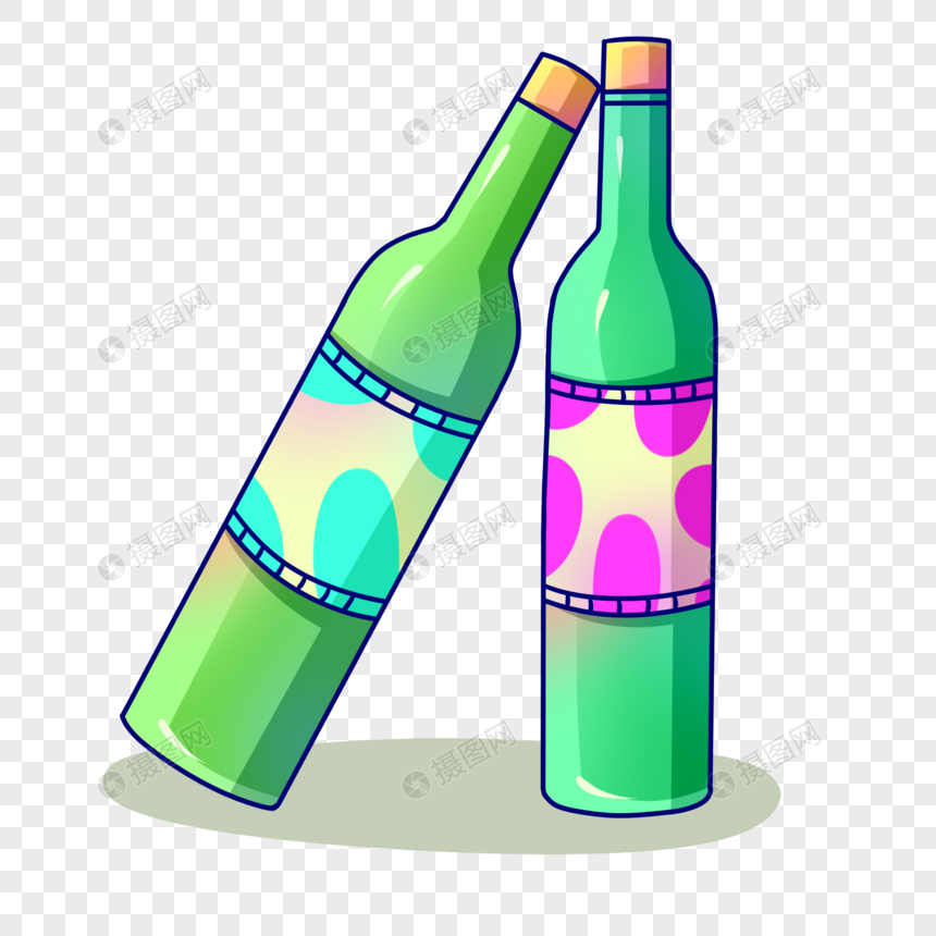 卡通两个酒瓶图片
