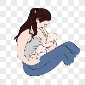 母亲喂婴儿奶图片