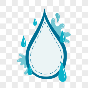白底对话框简约蓝色水滴对话框素材