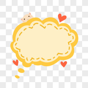 小猫卡通手绘卡通对话框素材