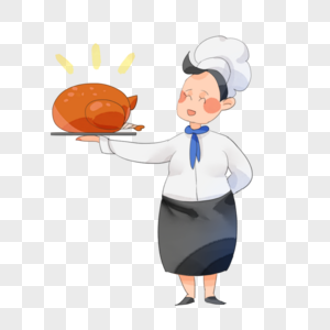 厨师与烤鸡图片