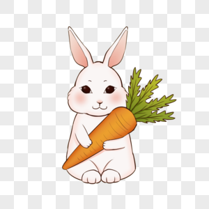 立秋吃萝卜的小兔子图片