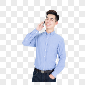青年男性打电话交流沟通状态人像高清图片素材