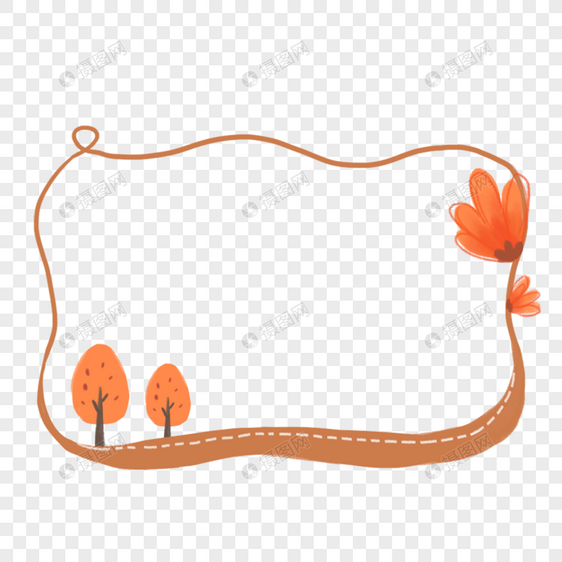 橙色秋天边框底纹图片